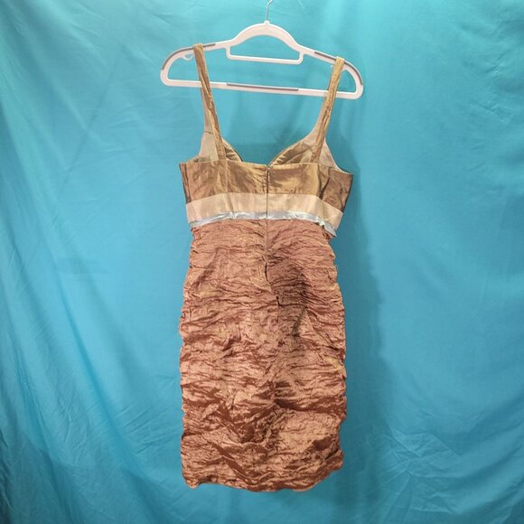 Nicole Miller Collection Metallic Ruched Cocktail Dress Size 12 - Picture 7 of 10